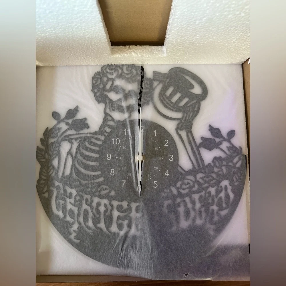 Grateful Dead Inspired Black Bertha Skeleton Wall Clock - LED Accent